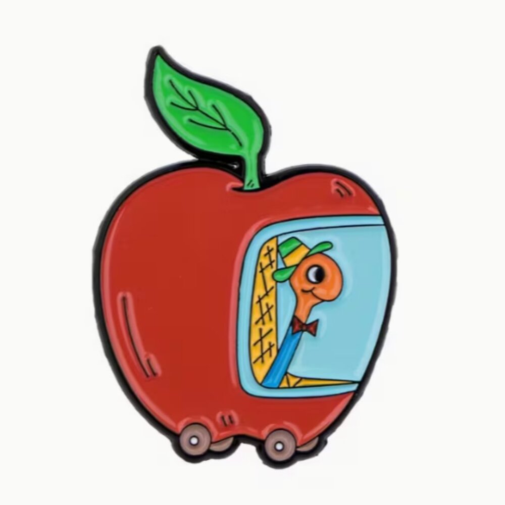 Richard Scarry Lowly Worm Enamel Lapel Pin | Applecar | Kids Book Nostalgia Y2K